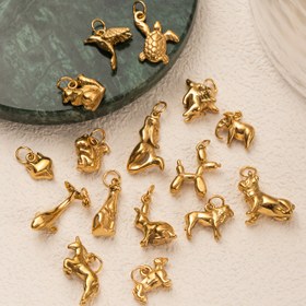 Resim 1 adet Moda Okyanus Stili Kolye Ucu, Benzersiz Kaplumbağa, Aslan, Denizkızı ve Diğer Hayvan Figürleri, 304 Paslanmaz Çelik 18K Altın Kaplama, Su Geçirmez ve Terlemeye Karşı Dayanıklı, DIY Takılar, Anahtarlıklar, Çanta Aksesuarları için Uygun. 