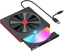 Resim Dışarı CD DVD sürücü,USB3.0 Türü C Taşınabilir CD/DVD +/-RW sürücü,DVD/CD ROM Okuyucu yazar Burner dvd oyuncu Laptop Masaüstü PC Windows 11/10/8/7/XP Apple Macbook Mac OS Linux için Dışarı Disk sürücü 