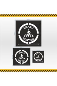 Resim isgtabelam 40x40 Cm /kompozit /Dikkat Yaya Yolu Boyama Şablonu 