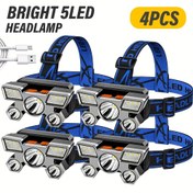 Resim 4 adet akıllı farlar, açık hava süper parlak, 5LED, USB şarj edilebilir karartma, hafif balıkçılık ve kamp farları, seyahat, kamp, balıkçılık için uygun, Altın Yüzyıl 
