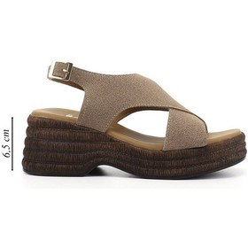 Resim Gönderi(R) Gönderi R Kadın Vizon Süet Dolgu Topuk Sandalet Dyza83935164 