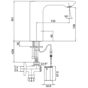 Resim Eca Compact Fotoselli Lavabo Musluğu Pilli 108108038 Tek Su Girişli 
