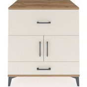 Resim Kronos Şifonyer Tek Raflı 2 Çekmeceli 2 Kapaklı 88x59x96 Çam-aytaşı Atlas Çam 