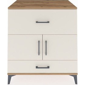 Resim Kronos Şifonyer Tek Raflı 2 Çekmeceli 2 Kapaklı 88x59x96 Çam-aytaşı Atlas Çam 