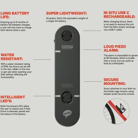 Resim Knog Scout Bisiklet Alarm Sistemi Matara Kafesi İle Uyumlu ALR-200 