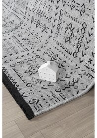 Resim Gaia Gri Halı Yıkanabilir Kaymaz Taban Şönil Kilim Dokuma Pamuk Taban Kilim 10336 Gri 