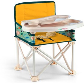 Resim Minimono Plus Portatif Yükseltici Katlanabilir Mama Sandalyesi Yeşil - Sarı 