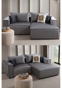 Resim Arven Köşe Koltuk Takımı Gri Sağ Köşe Gri 