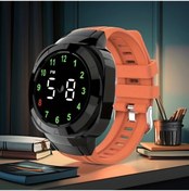 Resim Gaojunshop01 1 Adet Siyah Yeşil Turuncu Unisex Digital Elektronik Spor Lüminesant Tarih Kronometre Kol Saati Diğer 