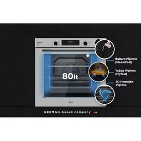 Resim Tommatech TAF6004SSP 80 LT Ankastre Elektrikli Fırın Gri 