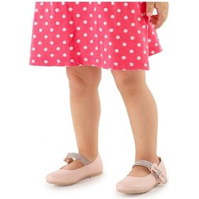 Resim Kiko Kids Cırtlı Kız Çocuk Taşlı Babet Ayakkabı 252 Cilt Pudra 001 