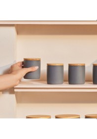 Resim Karaca Massimo 7'li Seramik Vakum Kapaklı Baharat Takımı Antrasit Antrasit 