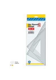 Resim Şeffaf Gönye Seti Ekonomik 26 Cm 45 Derece X 26 Cm 60 Derece 