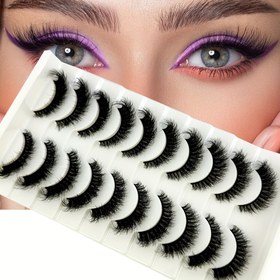 Resim AMSDCN Yeni 10 çift kirpik makyajı yumuşak ve kabarık 3D porsuk sahte kirpikler kalın el yapımı porsuk kirpikler doğal sahte kirpikler 