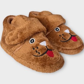 Resim Liger Çocuk Cırtlı Kaydırmaz Taban Anaokulu Kreş Ev Ayakkabısı Panduf VİZON 