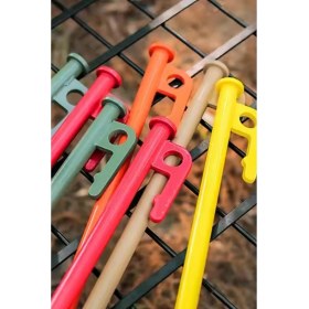 Resim 8 Adet 30 cm Turuncu Çadır Kazığı - Ağır Hizmet Kamp ve Outdoor Sabitleme Kazığı 