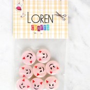 Resim Loren Crafts 8'li Gülen Yüz Düğme - 1023 