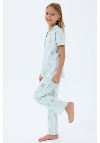 Resim Rolypoly Kız Çocuk Yeşil Gömlek Pijama Takım 5274-49706 Yeşil 