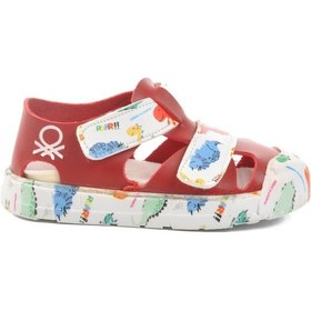 Resim United Colors Of Benetton Kırmızı Cırtlı Kız Bebek Sandalet Bn-1409 B 