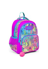 Resim Coral High Kids Pembe Rengarenk Denizatı Desenli Üç Bölmeli Okul Sırt Çantası 14412 