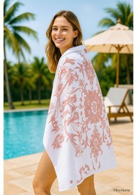 Resim Unisex Baskılı Plaj Deniz Havuz Havlusu %100 Pamuk 70x145 Cm Wonderfull Nar Çiçeği 