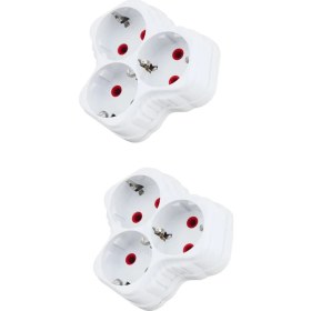 Resim Emr Papatya 3'lü Priz Priz Çoğaltıcı 2'li 