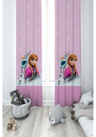 Resim Mekta Home Bebek Ve Çocuk Odası Karlar Ülkesi Anna Desenli 2 Kanat Fon Perde 