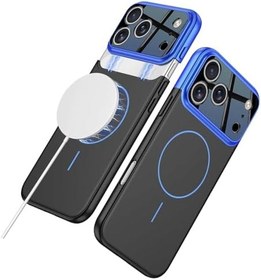 Resim Apple iPhone 17 Pro Max ile uyumlu Kılıf M-safe Şarj Özellikli Çift Parçalı Napoli Kapak Lacivert-Siyah 