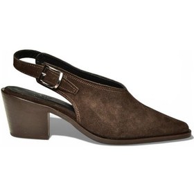 Resim Fox Shoes Y654322202 Kahverengi Hakiki Deri Süet Kalın Alçak Topuklu Western Ayakkabı 