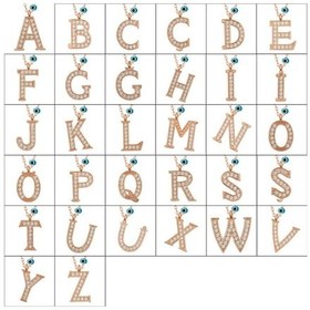 Resim Gumush Gümüş Nazar Rose M Harfi Kadın Kolye 