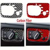 Resim Karbon Fiber Araba Far Anahtarı Süsü Audi A3 S3 RS3 8V 2013 2014 2015 2016 2018 Aksesuarları 