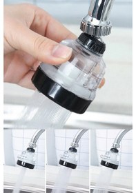 Resim Yayke3 Fonksiyonlu Şeffaf 360 Derece Döner Musluk Başlığı 