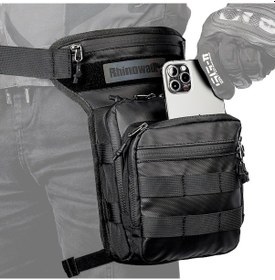 Resim Rhınowalk Mt102 Bisiklet Bacak Çantası Bel Çantası Crossbody Çanta Seyahat Balıkçılık - Siyah 