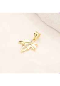 Resim 14 Ayar Altın Taşlı Yaprak Kolye Ucu 1.00 Gr-6646 