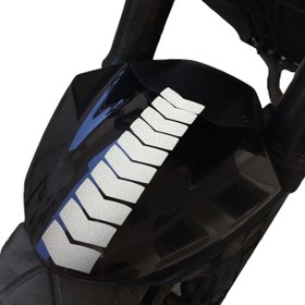 Resim Ok Tasarımlı Reflektif Gri Çamurluk Kask Sticker Çınar Extreme 