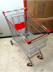 Resim Özfiliz Mağaza Ekipmanları Metal Market Arabası Sepetli Bebe Pusetli 100 litre 150 litre 210 litre Market Taşıma Arabası 