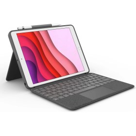 Resim Logitech Combo Touch 10.2" iPad 7. 8. ve 9. Nesil ile Uyumlu Çok Yönlü Türkçe Klavyeli Kılıf - Gri 