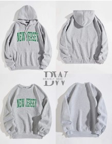 Resim FAVORİST New Jersey Baskılı Kapşonlu ve Bisiklet Yaka 2li Paket Spor Sweatshirt Takımı 