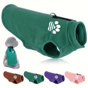 Resim Küçük ve Çok Küçük Irklar İçin Rahat Peluş Köpek Kazak - Ayak İzi Desenli, Makinede Yıkanabilir, 4 Renk (Yeşil/Mavi/Mor/Pembe), Kış/Bahar/Kışlık Giysi, Pullover Stili, Yumuşak Kumaş, Evcil Hayvan Modası, Şık Pet Kıyafeti 