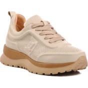 Resim AYAKMOD Deri Bej Kadın Spor Ayakkabı 