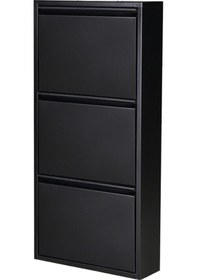 Resim Kaser Siyah Metal Ayakkabılık 3'Lü Siyah 