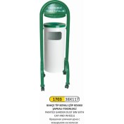 Resim Arı Metal Bahçe Çöp Kovası Boyalı Şapkalı Tekerlekli 