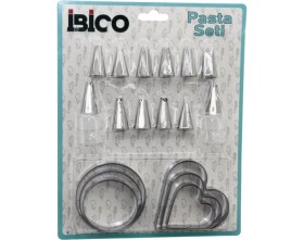 Resim Ayder Timya 20PCS PASTA SÜSLEME UÇ SETİ= 12-METAL KURABİYE KALIP METAL=3-KALP - 3-YUVARLAK 2-UÇ TUTUCU PLS.ADAPTÖR (Timya/Go1395) 199875 