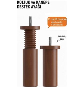 Resim 13 Cm-18 Cm Arası Ayarlanabilen Kanepe Ve Koltuk Destek Ayağı Ceviz Ceviz 