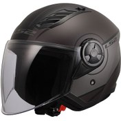 Resim LS2 Aırflow 2 Cover Açık Motosiklet Kask Mat Gri - Siyah 