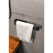 Resim Zift Unique Paslanmaz Çelik Havluluk / Yapışkanlı Mat Siyah Havlu Askısı / Askılık / STİLO BLACK 