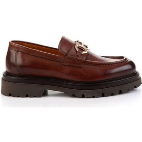 Resim Bambi Kahve Hakiki Deri Erkek Loafer Ayakkabı E01901149441 Kahve 