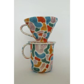 Resim PremiumPort El Yapımı Seramik Filtre Kahve Demleme Seti, V60 Dripper Seti 