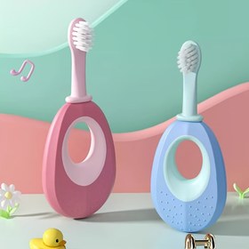Resim Ultra Yumuşak Kıllı Diş Fırçası - Kaymaz Tutuş, 0-3 Yaş İçin, Çocuklar için Nazik Diş Temizleme Fırçası, İlk Diş Bakımı (Pembe/Mavi), Oyuncağa Benzer Tasarım, Dayanıklı Sap, Ebeveynler İçin 