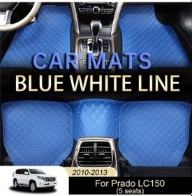 Resim Chuangyinshop Toyota Prado 2010-2013 5 Kişilik Lüks Pu Deri Kaymaz 5 Parça Halı Seti Siyah 